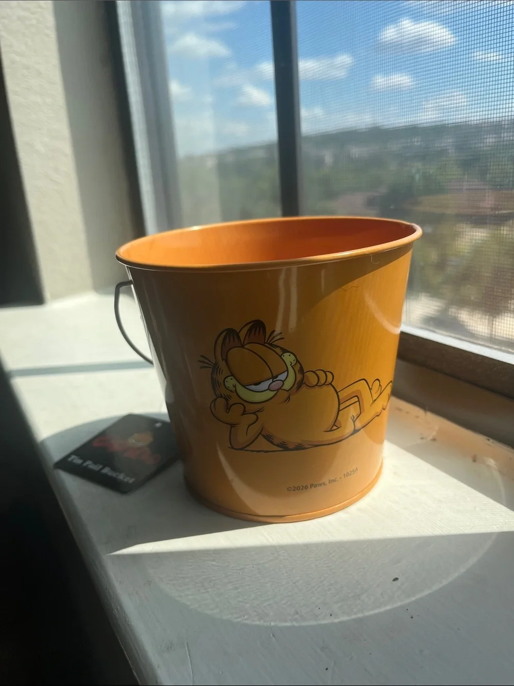 Garfield Collectable Orange Tin Pail